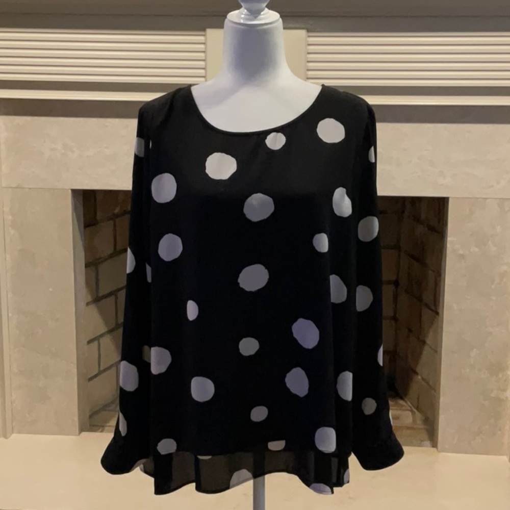 Polka Dot Black and White Women's Top